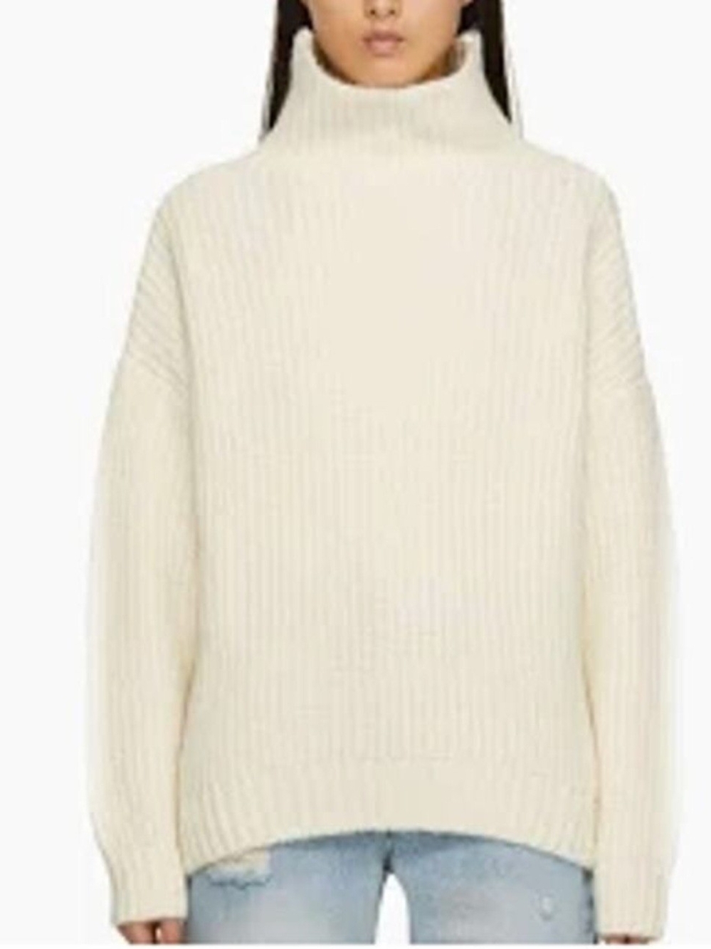 ANINE BING Sydney Sweater in Cream, size S.